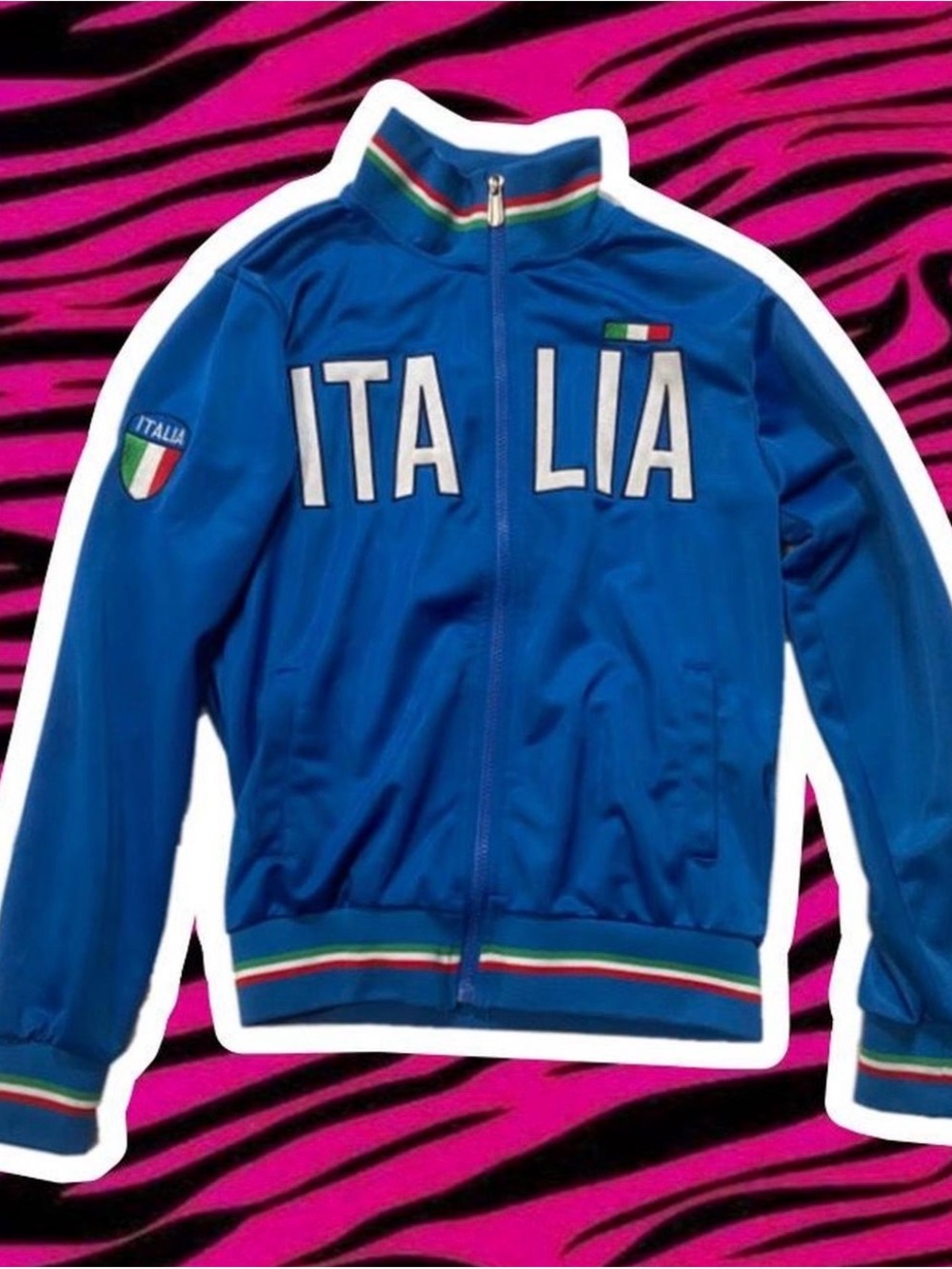 Italia Y2K Blue Varsity Track Jacket - Women's